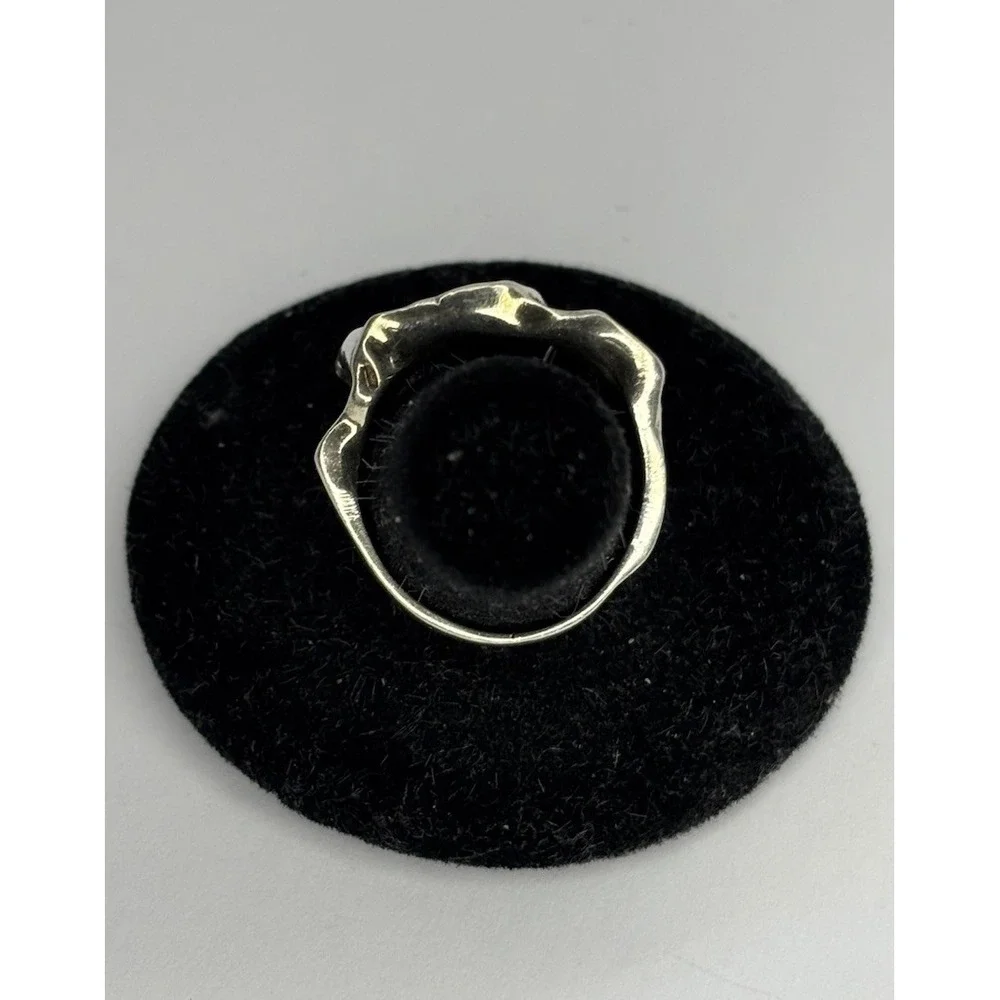 Sterling Silver Brutalist Abstract Ring Size 7 Artisan‎ Modernist Chunky